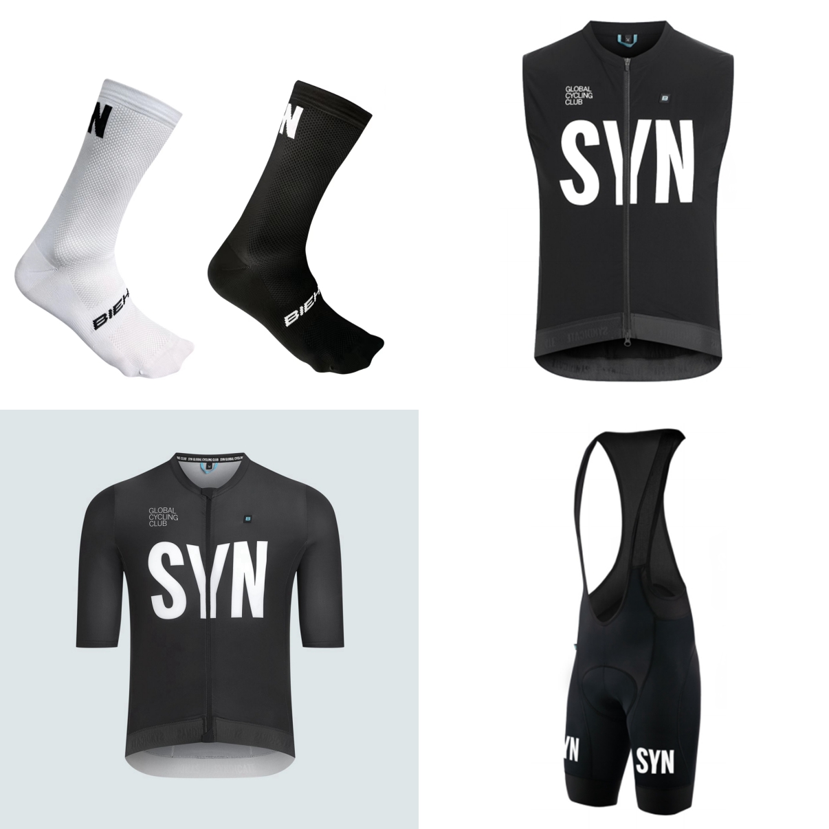 Cycling Bib Shorts - Ensemble cycliste d'été 2026 noir et